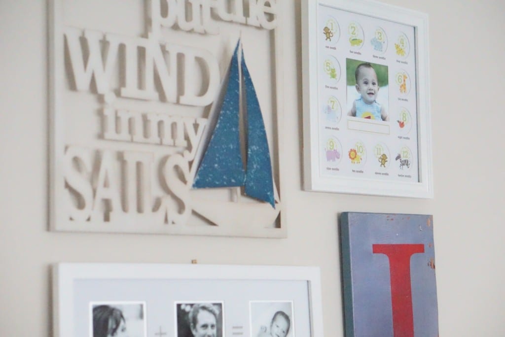 nursery gallery wall, nautical nursery wall