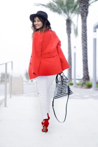 Seeing Red - Lace ups Heels and Peacoats 