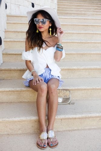 yellow tassel earrings, marleylilly monogrammed sandals