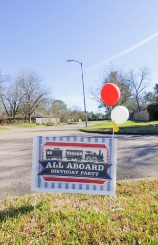 all aboard train birthday party