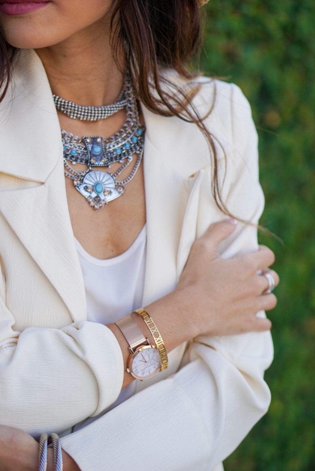 bauble bar, statement necklace, choker, christian paul watch