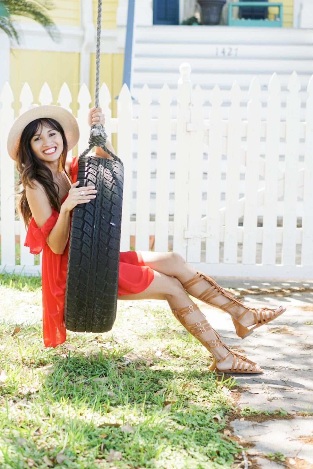 tire swing, summer, summer look, gladiator sandals 