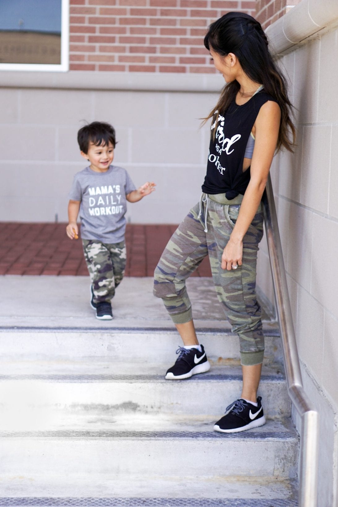 camo joggers, mommy and me, boy mom, mom life