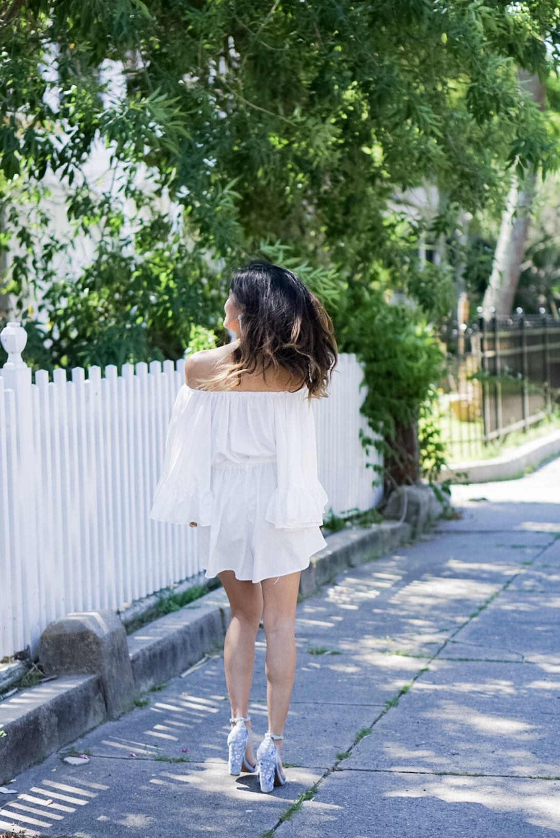 chichwish, White Ruffle Romper by Houston fashion blogger Dawn P. Darnell