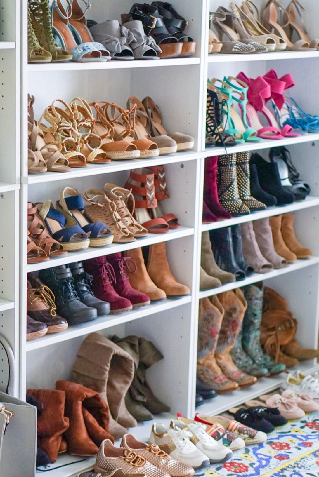 shoe shelves, shoe closet, shoe wall, designer shoes