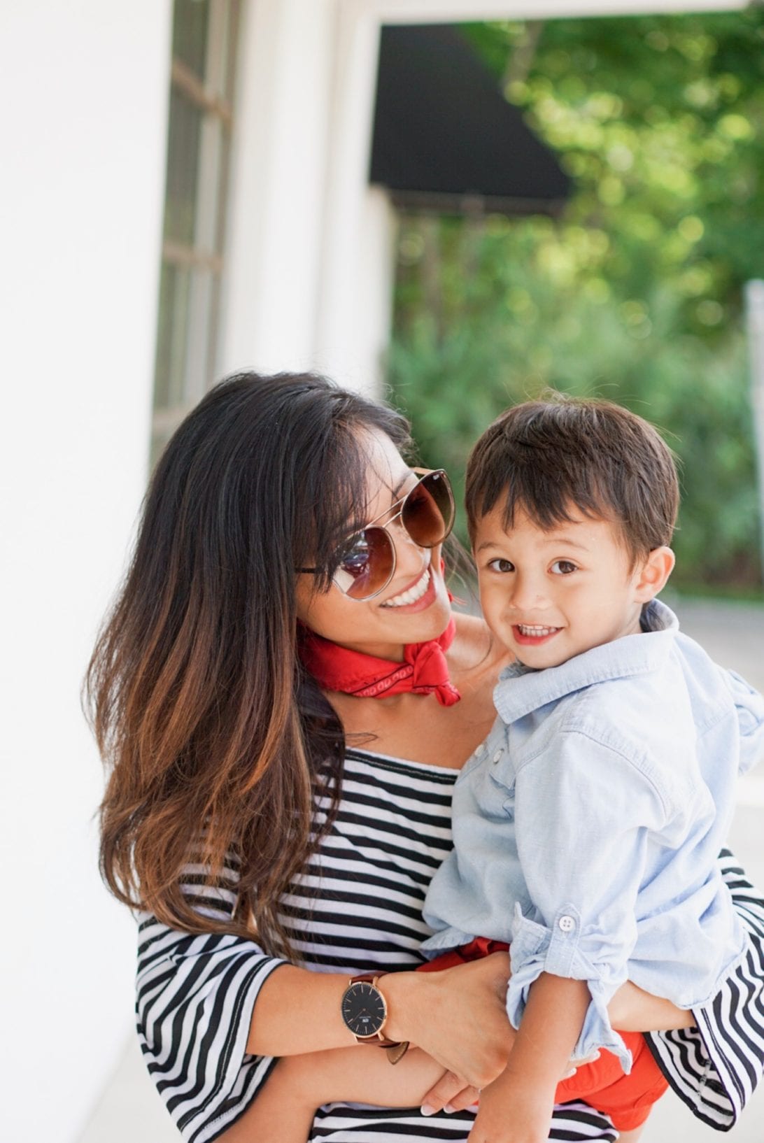 mommy and me, boy mom, potty training, red, white, and blue, daniel wellington watch