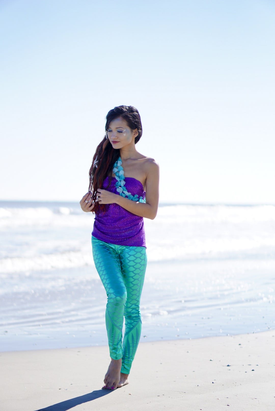 Octopus Mermaid Pattern With Fins Jelly Fish 3D Printed Skinny Workout  Leggings | eBay