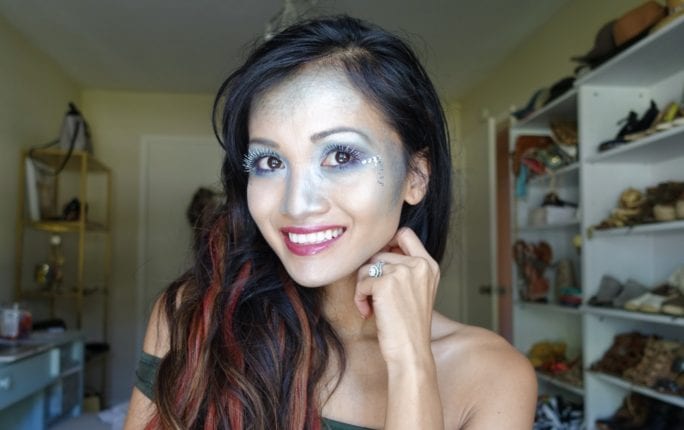 how to tutorial, makeup tutorial, mermaid makeup tutorial, halloween makeup tutorial, mermaid costume, tipsy elves, lip sense, beauty blogger, youtube makeup tutorial