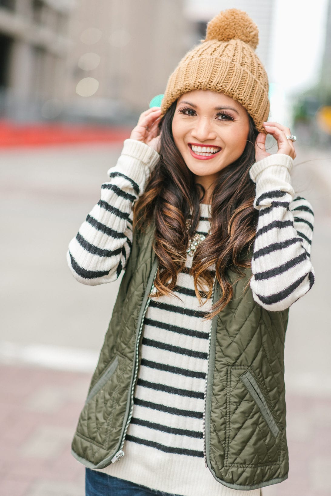 old navy, old navy clothes, old navy style, #holiyay, #oldnavystyle, family style, winter style, snow outfit, winter outfit, family outfits, family winter outfits, utility jacket, quilted vest, striped sweater, Cable-Knit Pom-Pom Beanie , pom pom. beanie, Jandon Bootie, muk luk, snow shoes, hiking boots, boy fashion, toddler fashion 