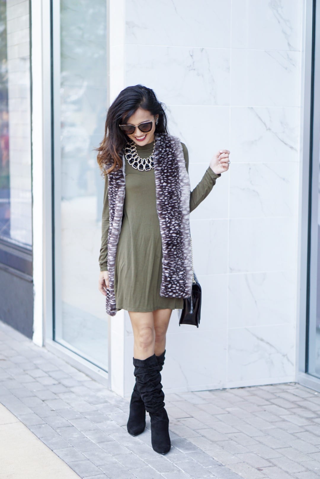 Misook, shop Mari boots, slouchy boots, Prada sunglasses