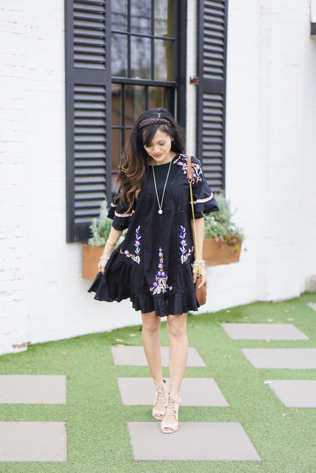 free people embroidered dress, free people pavlo dress, Magnolia Market, Magnolia Journal, Darling Magazine, Jeffrey Campbell wedges, crown braid