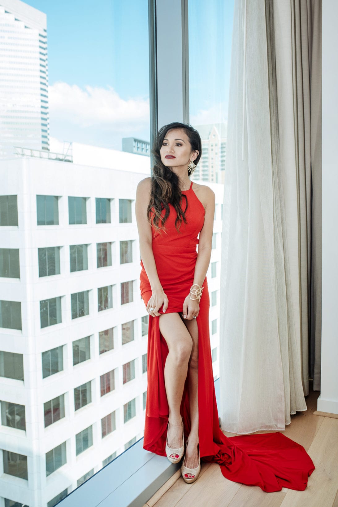 red dress gown, a couture cause, fashion philanthropy, 