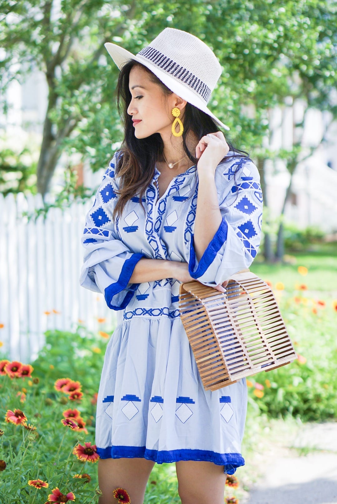 #springstyle #springfashion #summerdress #summerfashion, chicwish, Jeffrey Cambell Rodillo wedges, embroidered dress, bamboo bag, #ltkunder50, #liketoknow.it, blogging tips, rewardstyle, blue dress, beach dress, Lisa Lerch