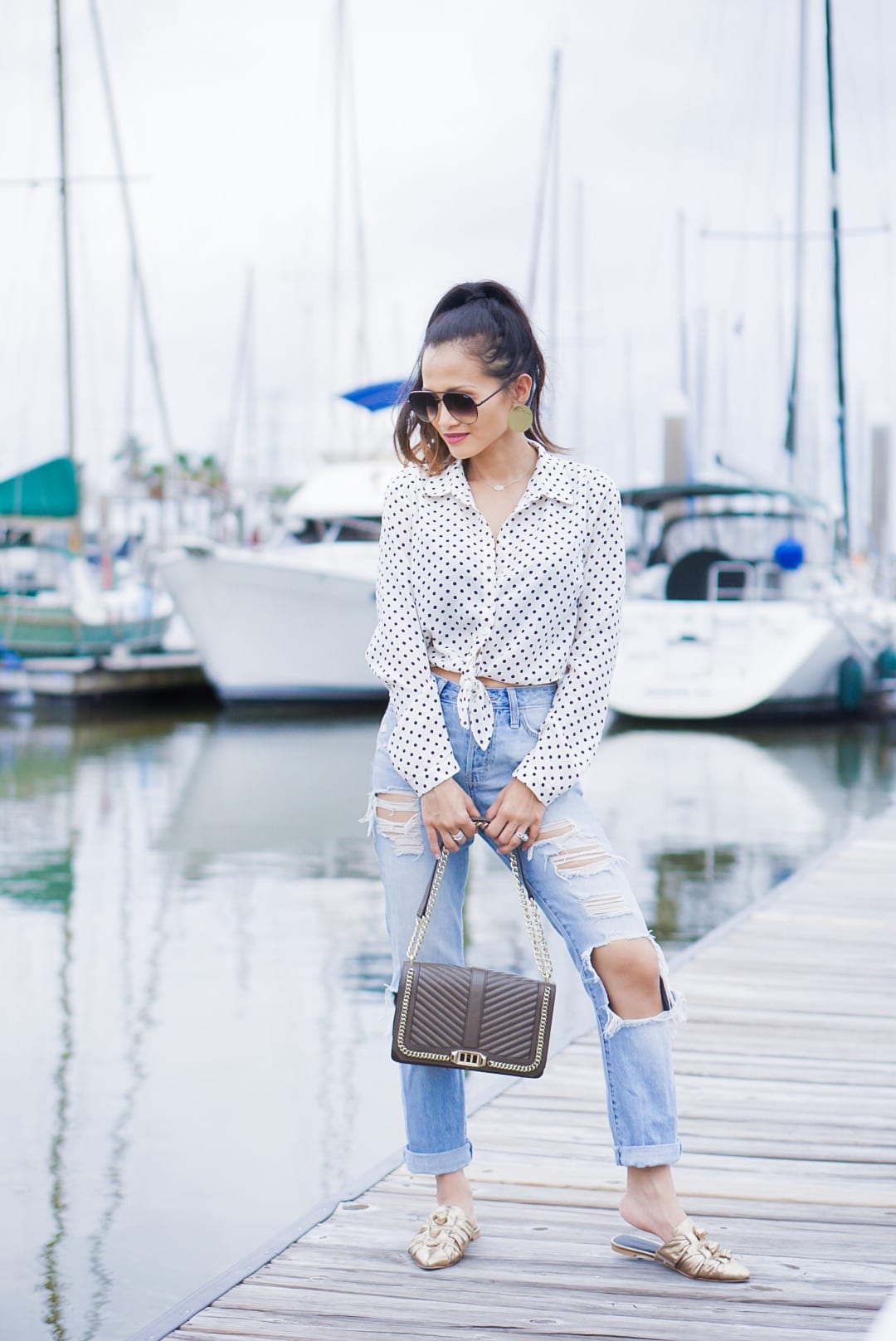 coping tips, dealing with a tragedy, dealing with grief, mom guilt, #polkadot #summerstyle, quay sunglasses, #momstyle, Rebecca Minkoff shoes, gold mules, Rebecca Minkoff love crossbody, quay sunglasses, ripped ankle jeans, mom jeans, high waisted jeans 
