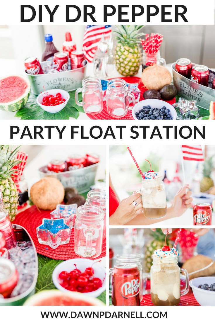 #PickYourPepper, #Walmart, #ad, 4th of July, Walmart, Memorial Day, Pool Party, red, white and blue party, summer party, dr. pepper, red swimsuit, heart shaped sunglasses, pool party, watermelon, DIY 4th of July decoration, Dr. Pepper Float, float bar, float station, Dr. Pepper ice-cream