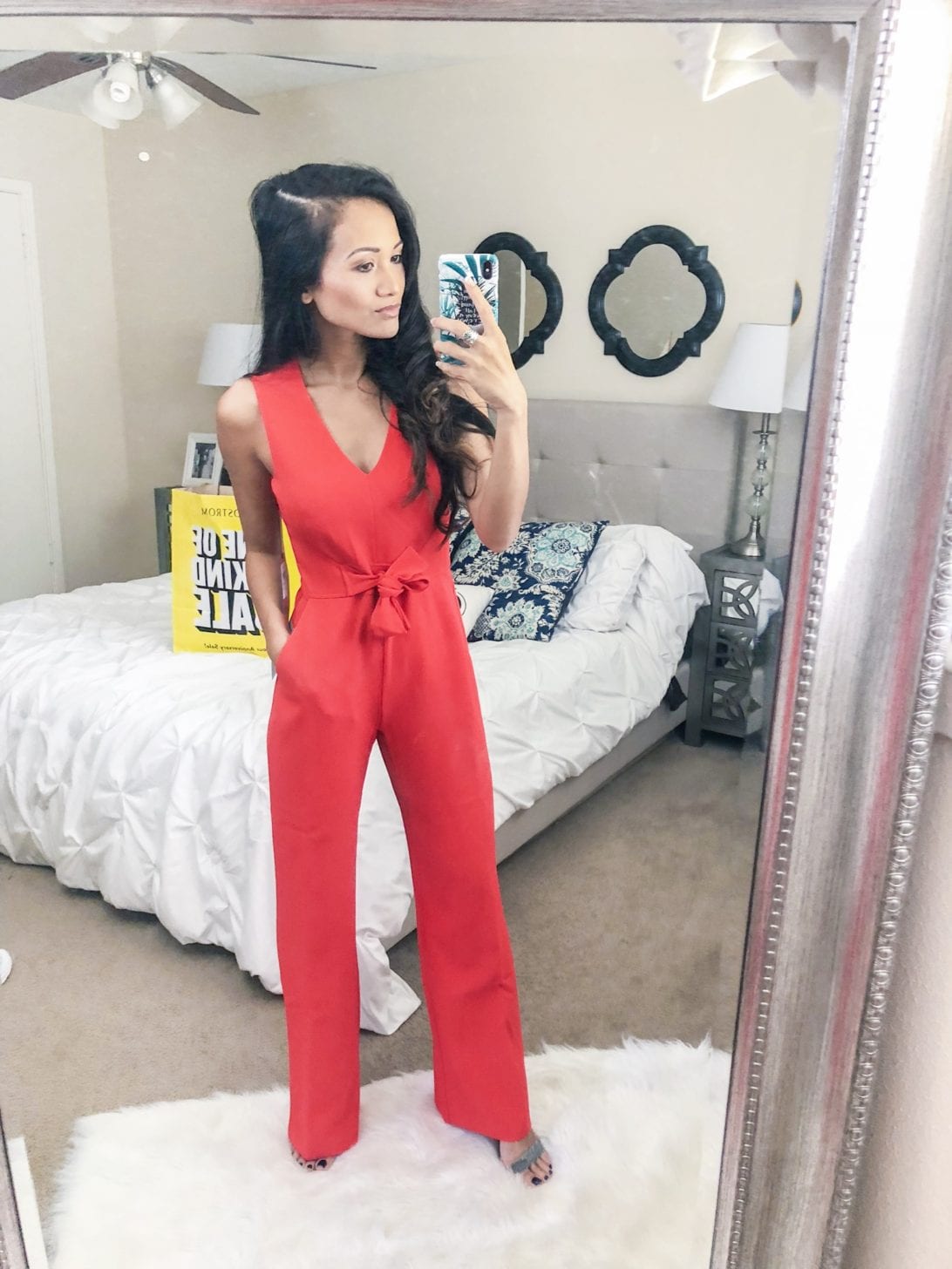 nordstrom anniversary sale, try-on session, love it or leave it, petite style, petite fashion, red jumpsuit