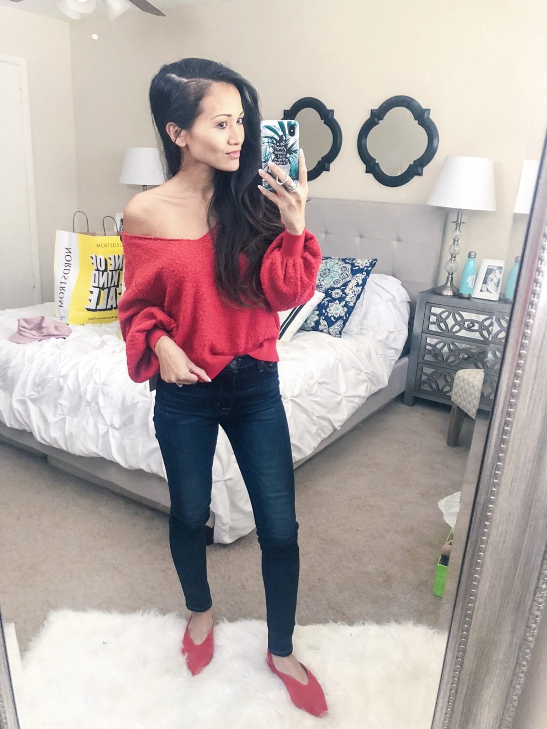 freepeople sweater, red sweater, fall fashion, nordstrom anniversary sale, try-on session, love it or leave it, petite style, petite fashion, 