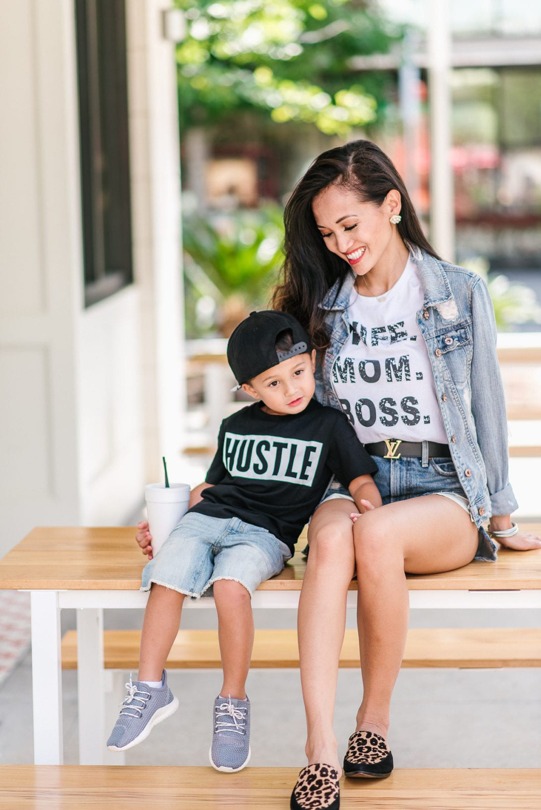 mommy and me style, mommy and me fashion, toddler boy style, Louis Vuitton belt