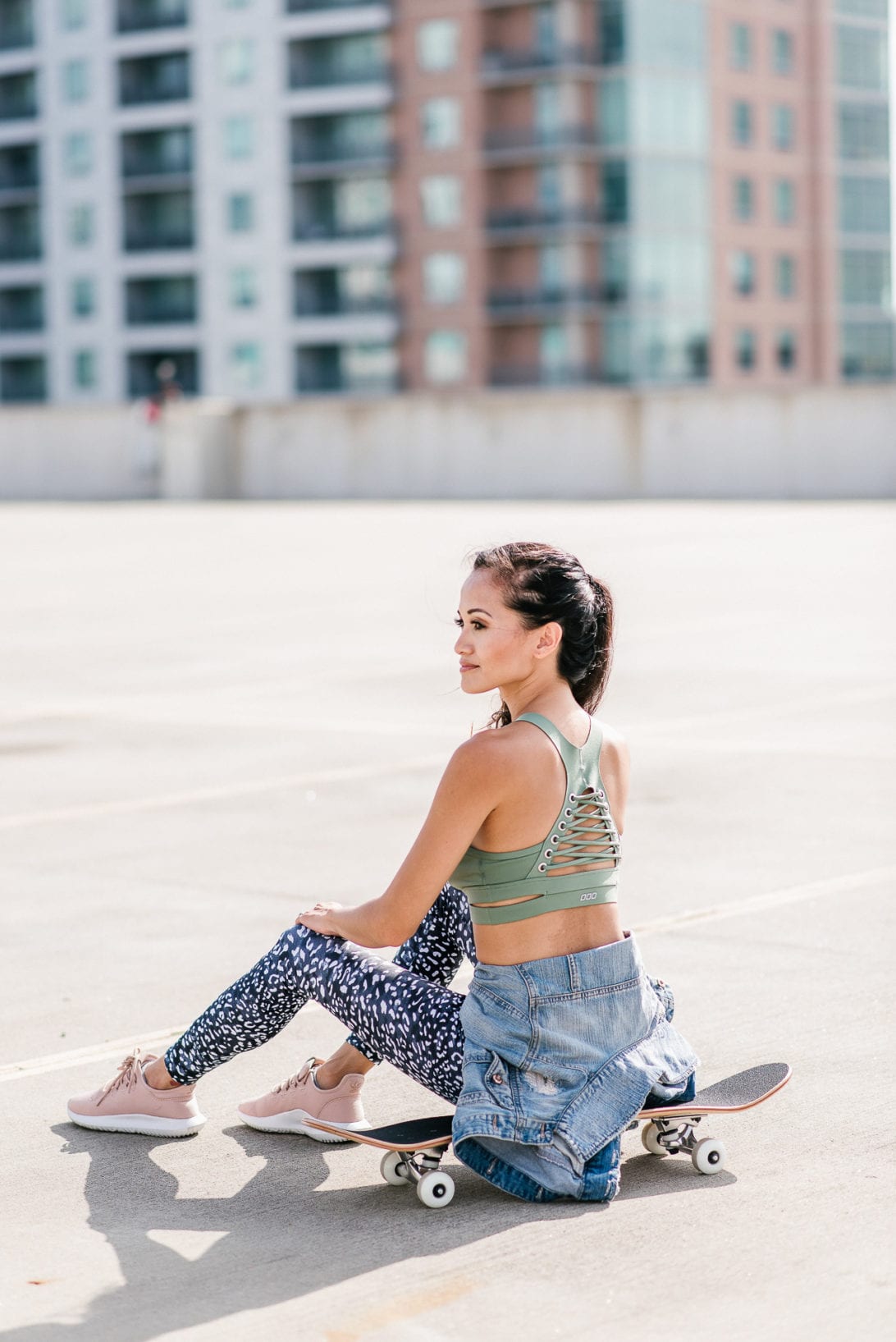 skateboard, fitness fashion, Lorna Jane Activewear, leopard tights, mommy and me style, mommy and me fashion, #boymom, #houstonblogger, street style, fearless, comfort zone, face your fears