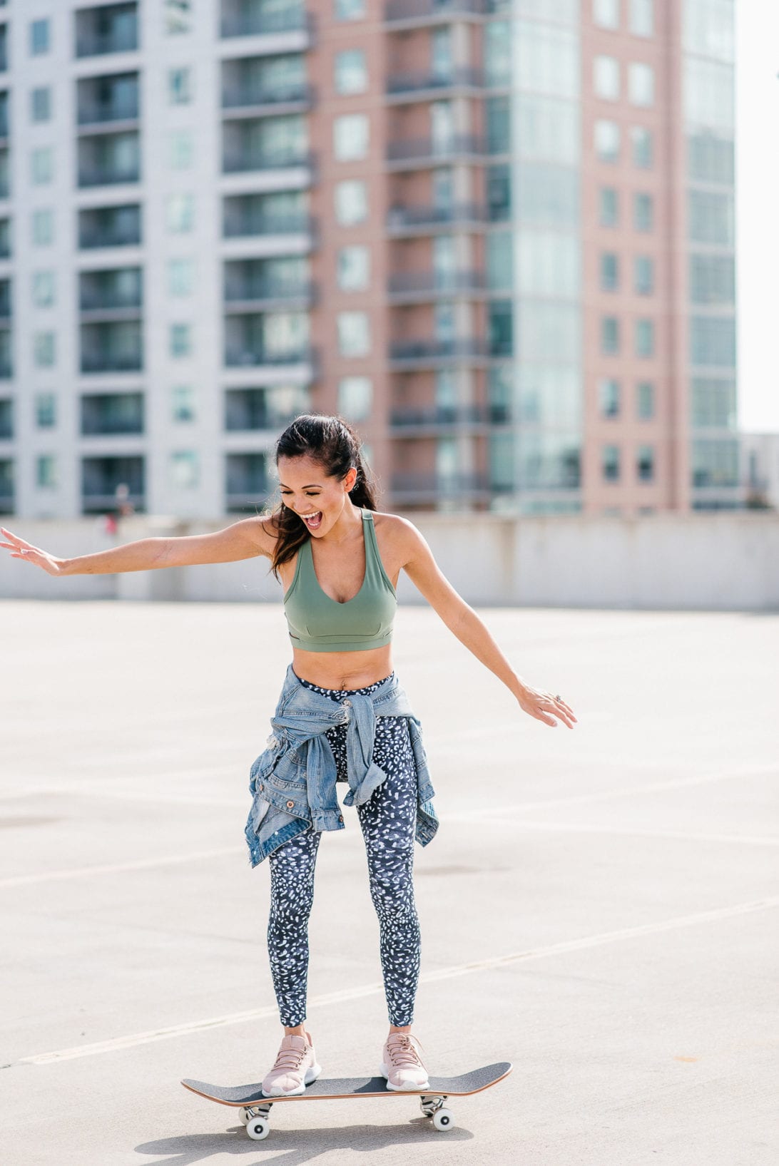 skateboard, toddler fashion, toddler boy style, urban toddler boy fashion, fitness fashion, Lorna Jane Activewear, leopard tights, mommy and me style, mommy and me fashion, #boymom, #houstonblogger, street style, fearless, comfort zone, face your fears