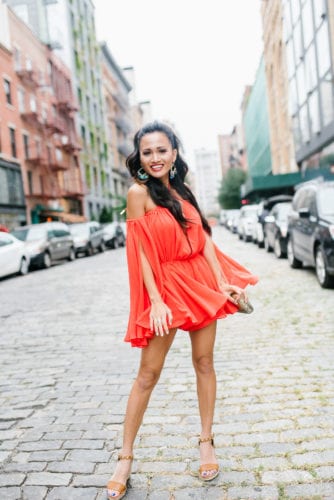 NYFW, REWARDSTYLE PARTY, RED ROMPER