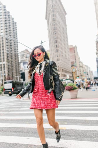 FLATIRON NYC, TWEED EMBELLISHED DRESS, #STREETSTYLE