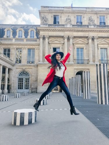 Hudson jeans, Palais Royal, red blazer, fall fashion, Revolve Ambassador, Paris Fashion week