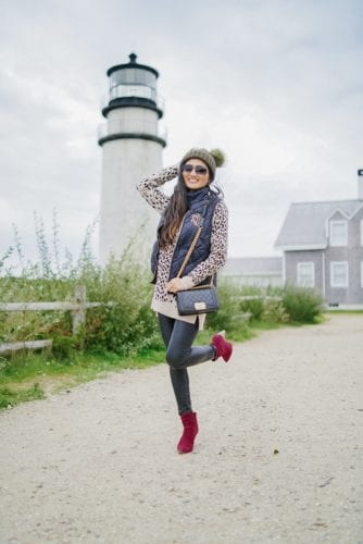 fall outfit, Chanel gold hardware, burgundy booties