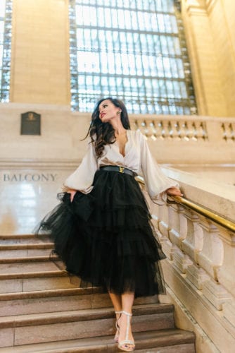 Black Tulle Skirt Holiday Look - Gift Guide for Her - Dawn P