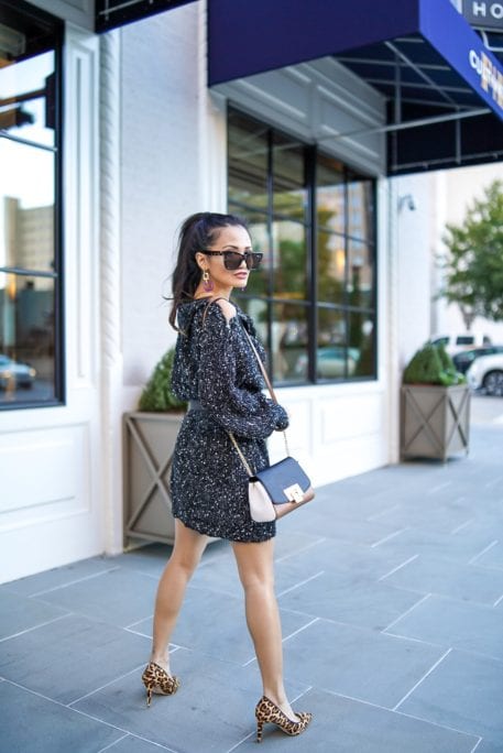 leopard heels, sweater dress