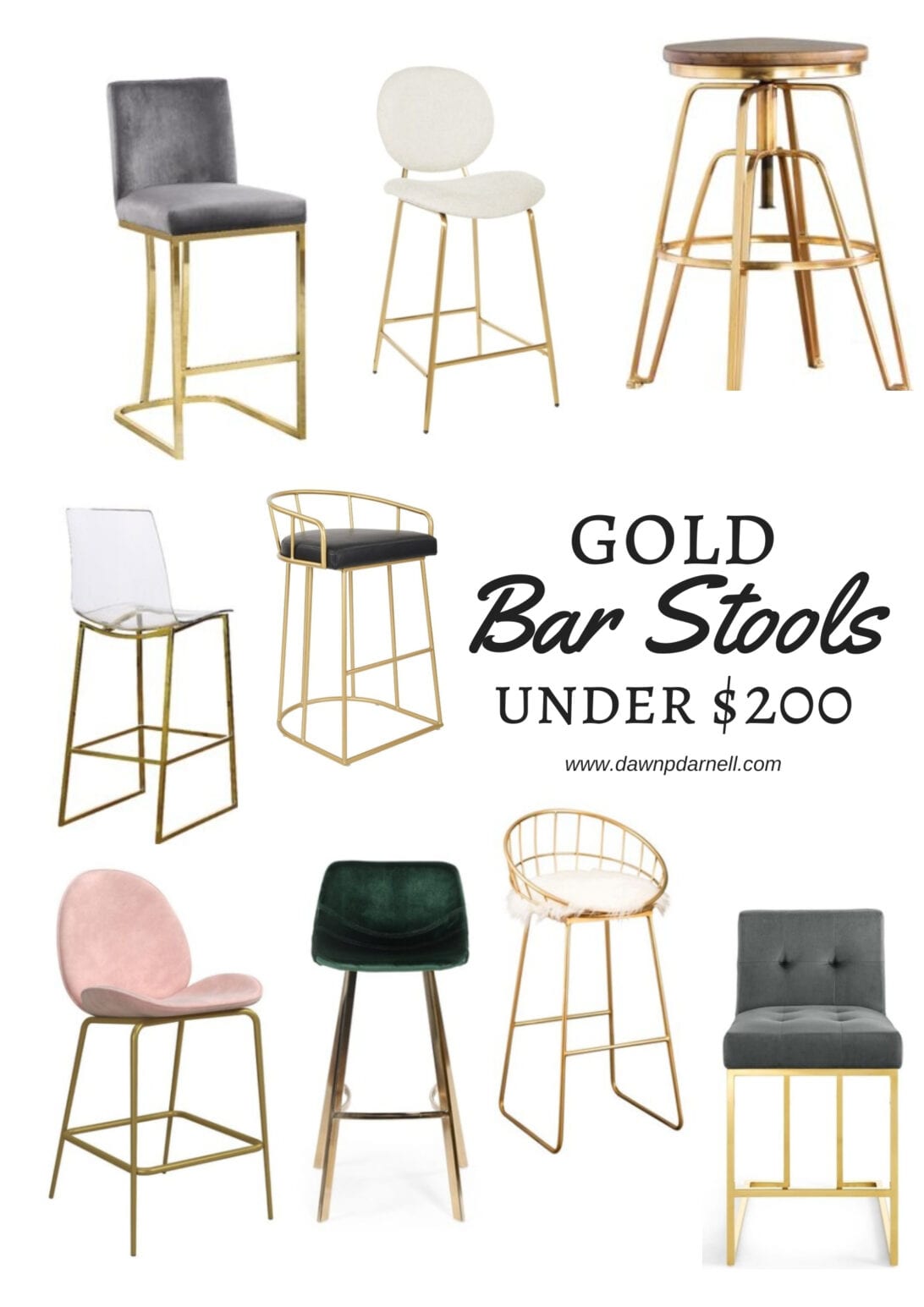 bar stools, gold furniture, budget furniture, gold bar stools, Wayfair, Target 