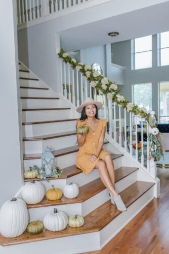 stairway decoration, fall decoration, pumpkin decoration