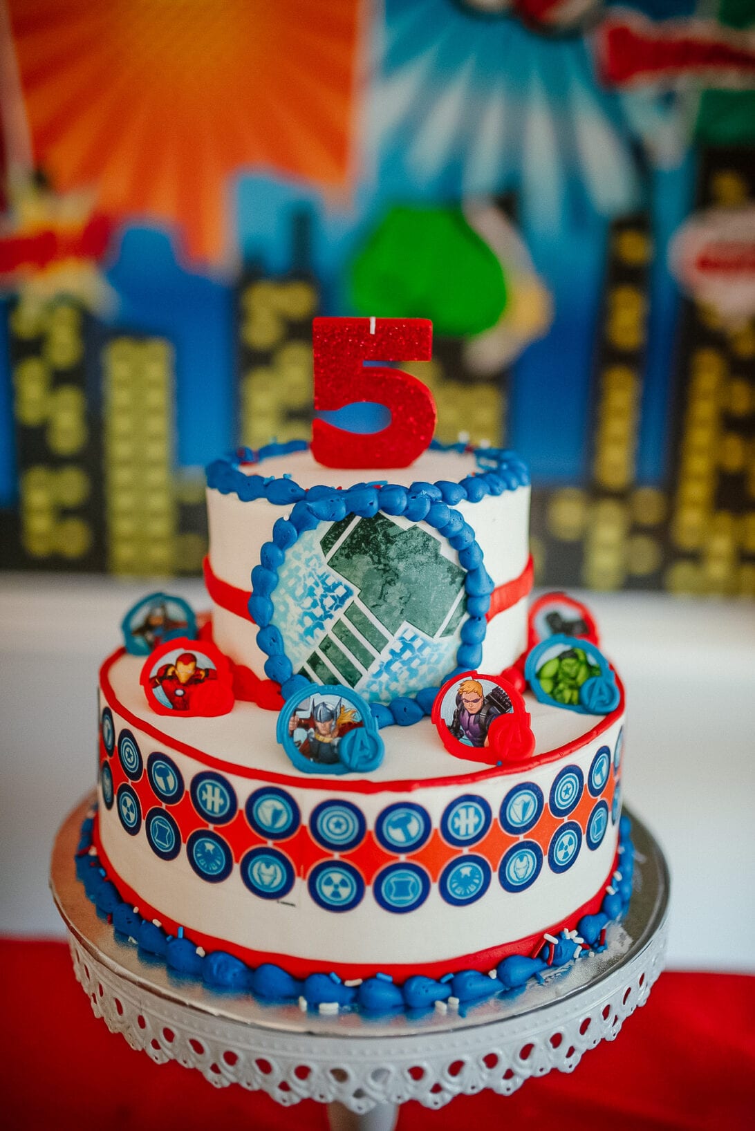 5th birthday, superhero birthday cake, Avengers birthday cake 