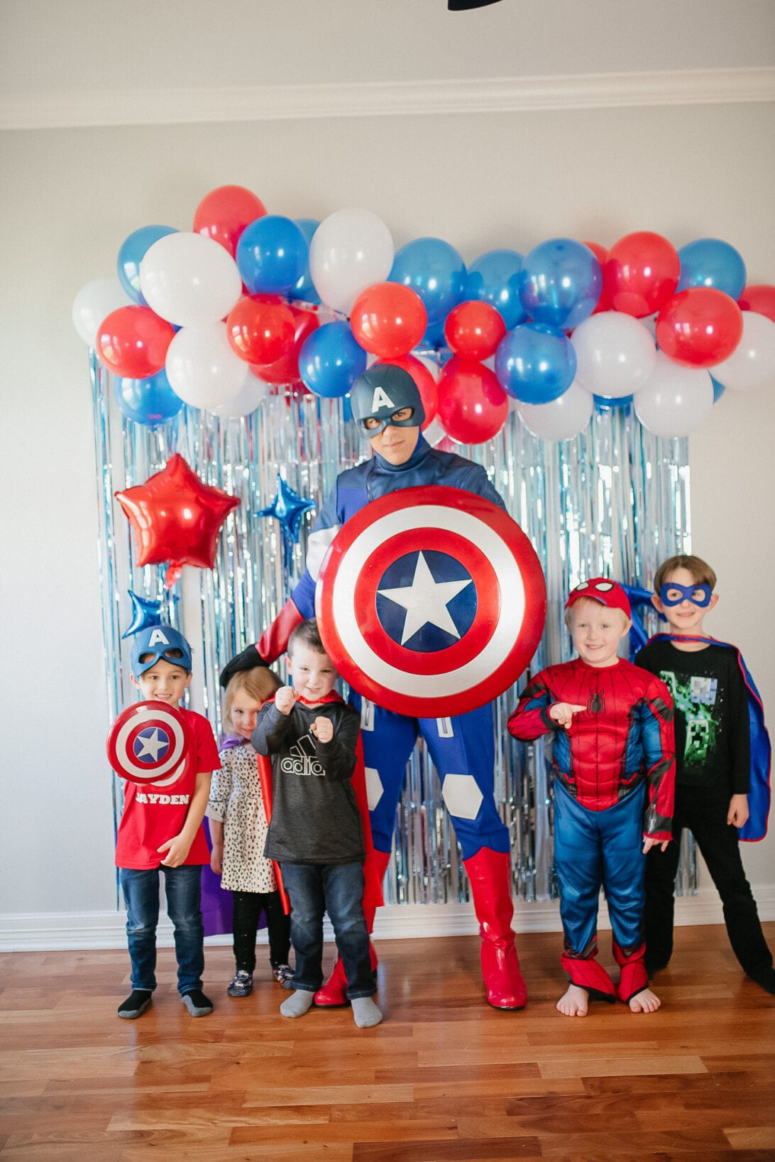 Captain America, birthday party, superhero party