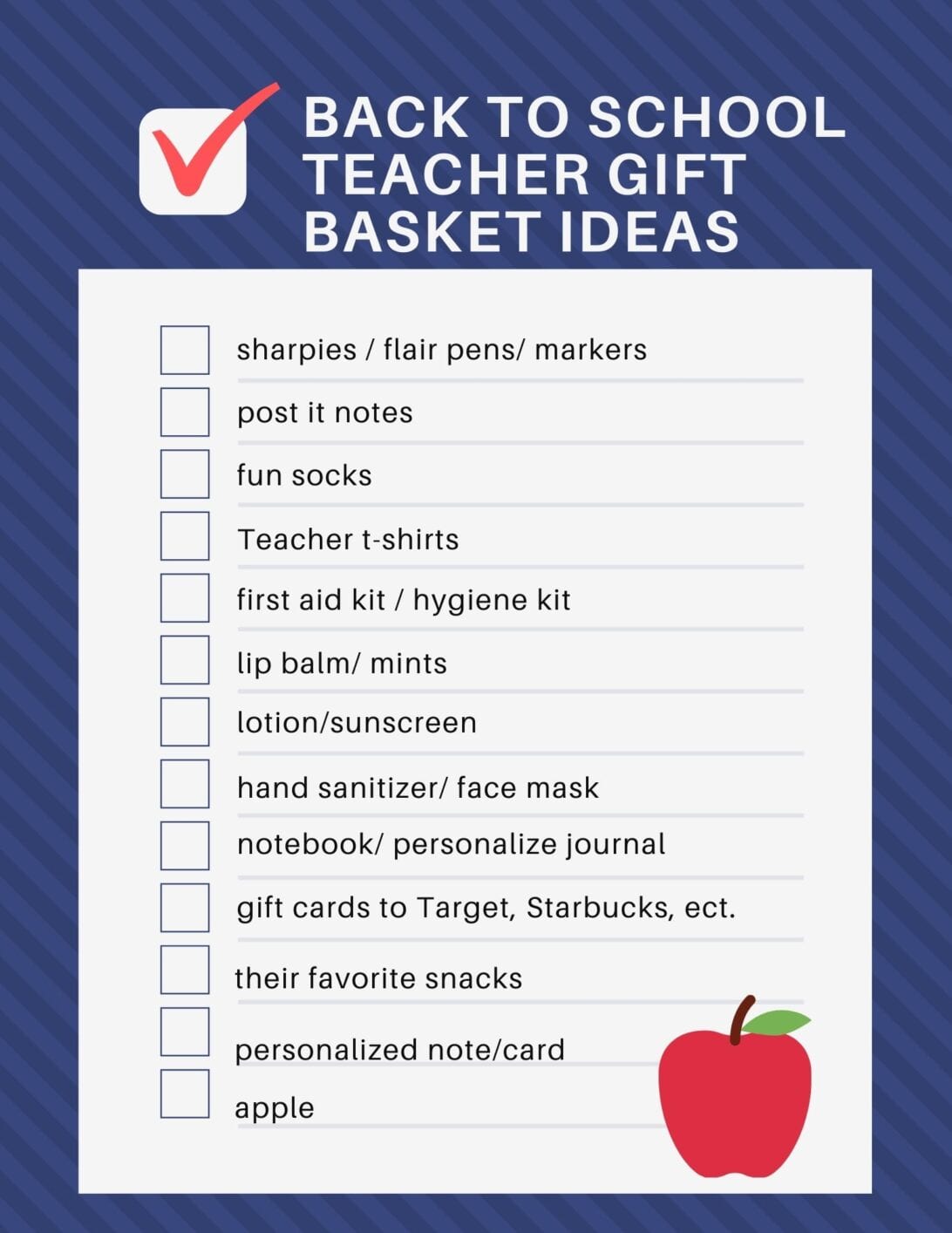 teacher gift ideas, back to school gift basket