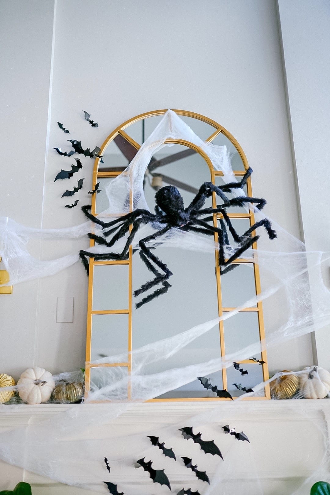 Halloween cobwebs fireplace mirror, halloween home decoration 