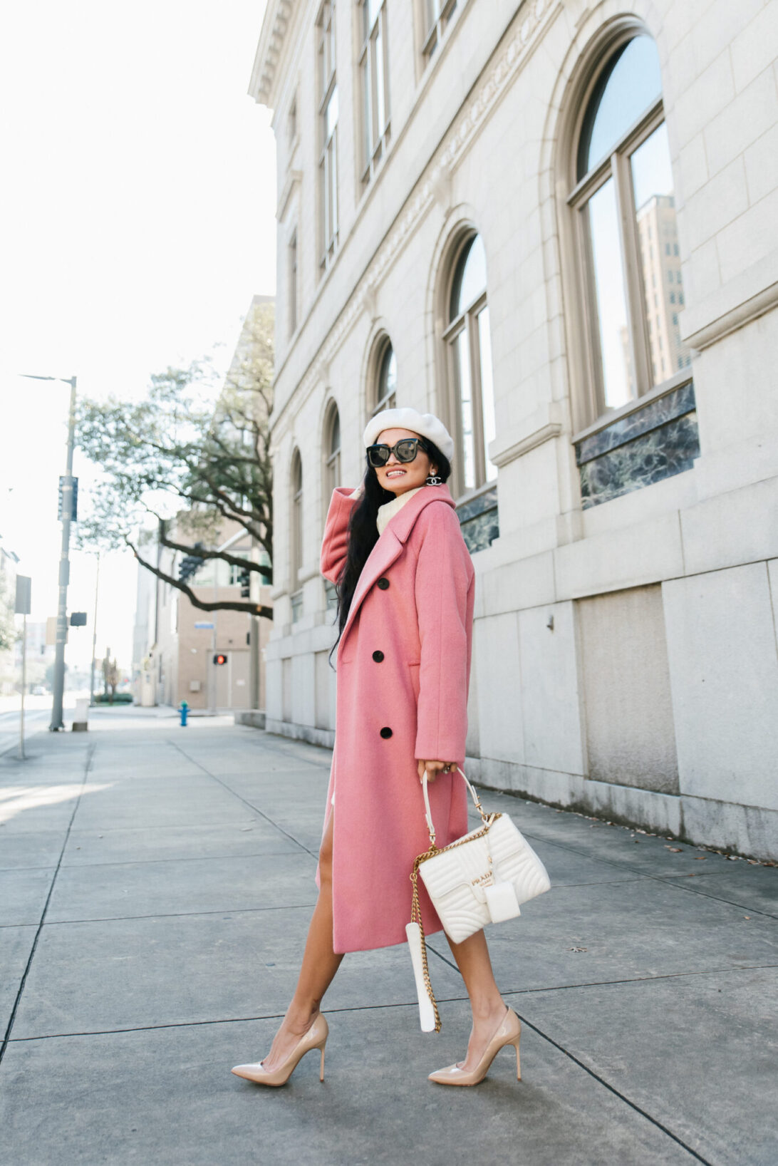 Nude sales pink coat