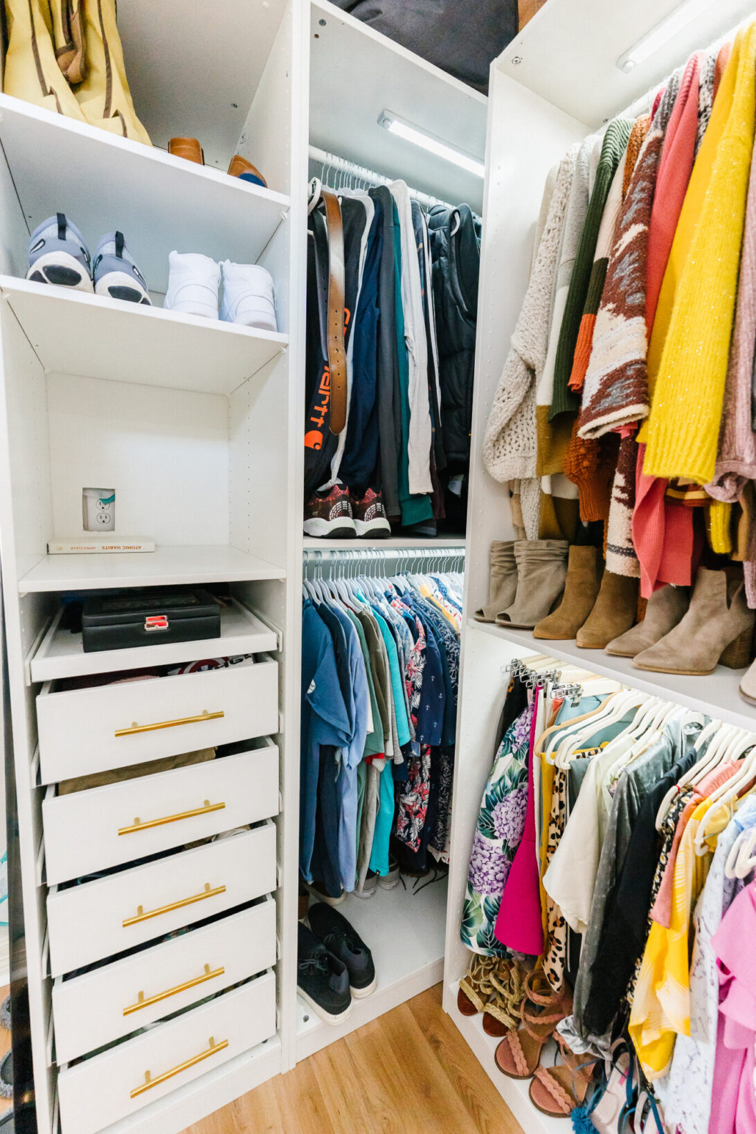 master closet men's side organization