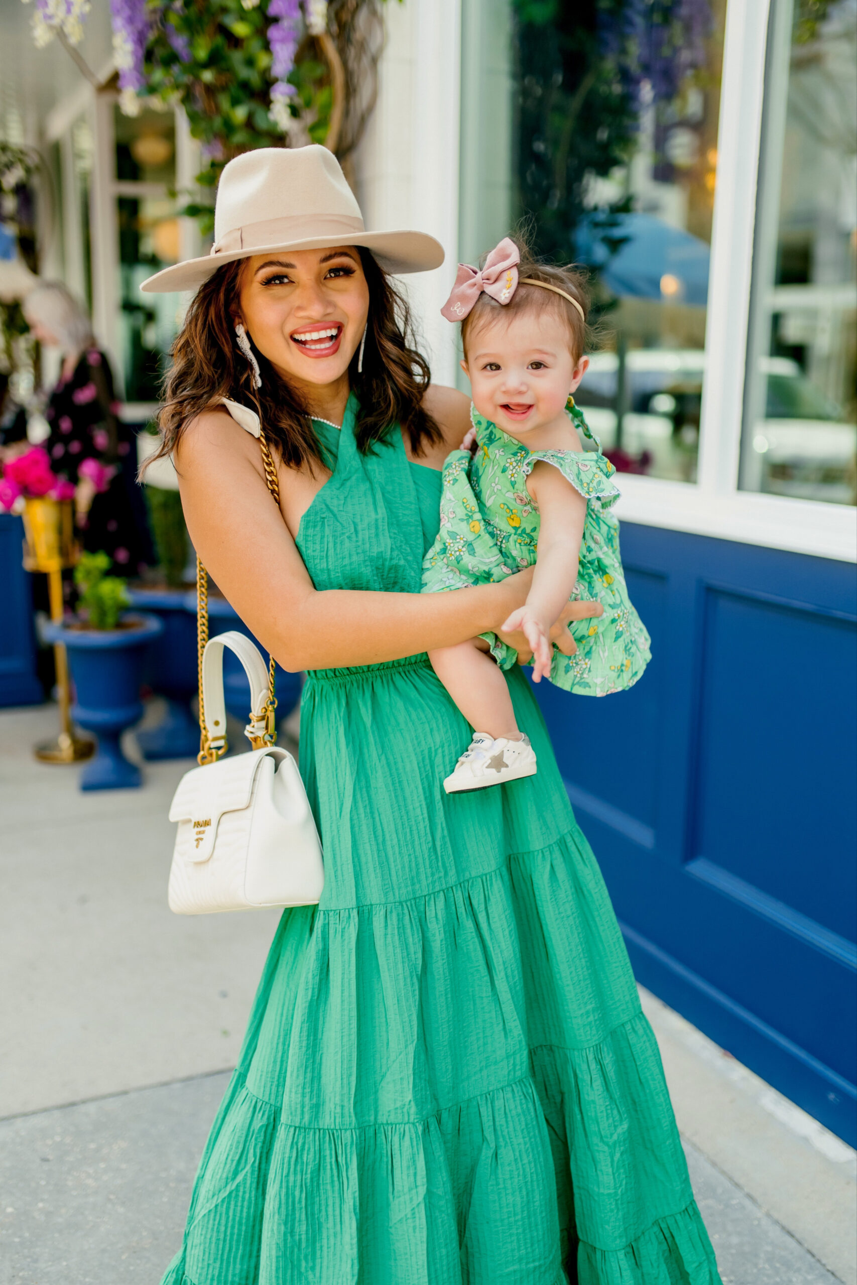 mommy and me fashion, mommy and me outfits, green dresses, spring dress, spring outfit 