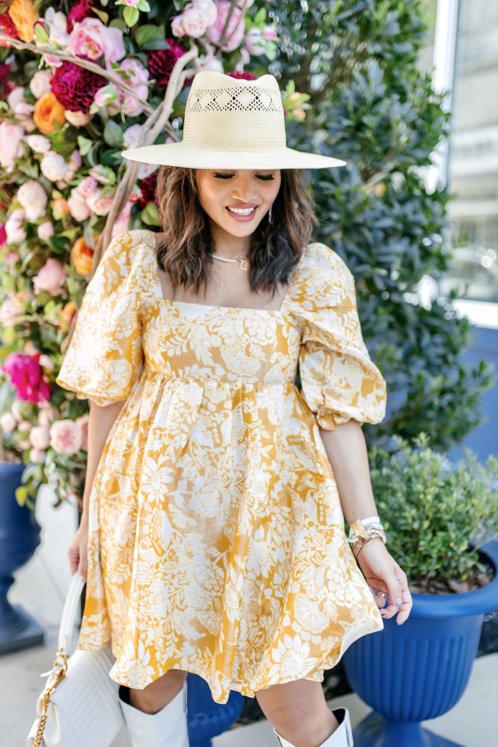 And yellow floral outlet dress