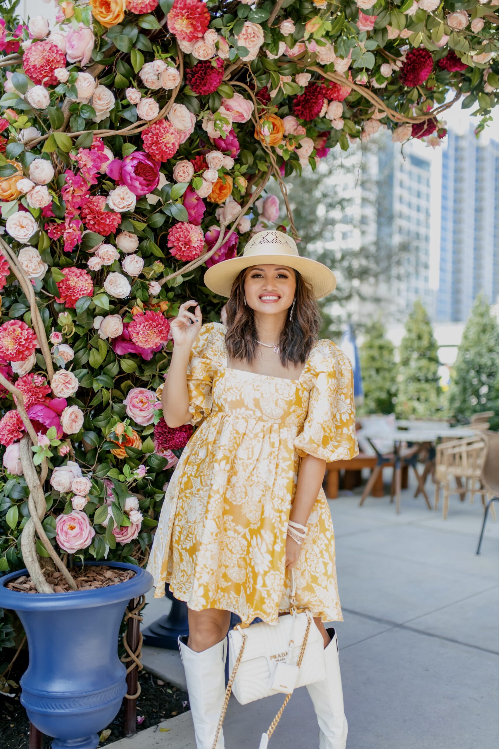 Yellow Floral Baby Doll Dress - Dawn P. Darnell