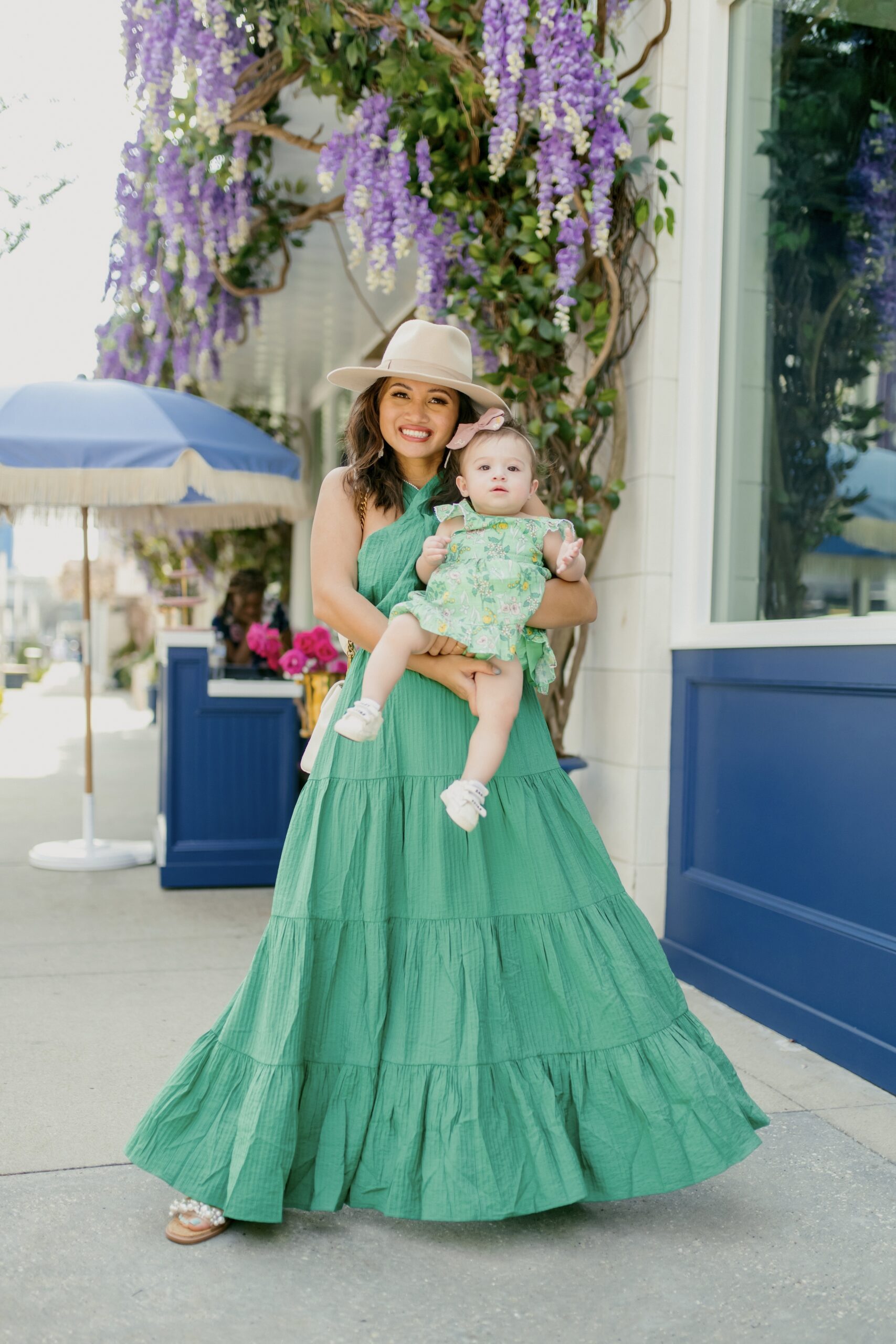 mommy and me fashion, mommy and me outfits, green dresses, spring dress, spring outfit 