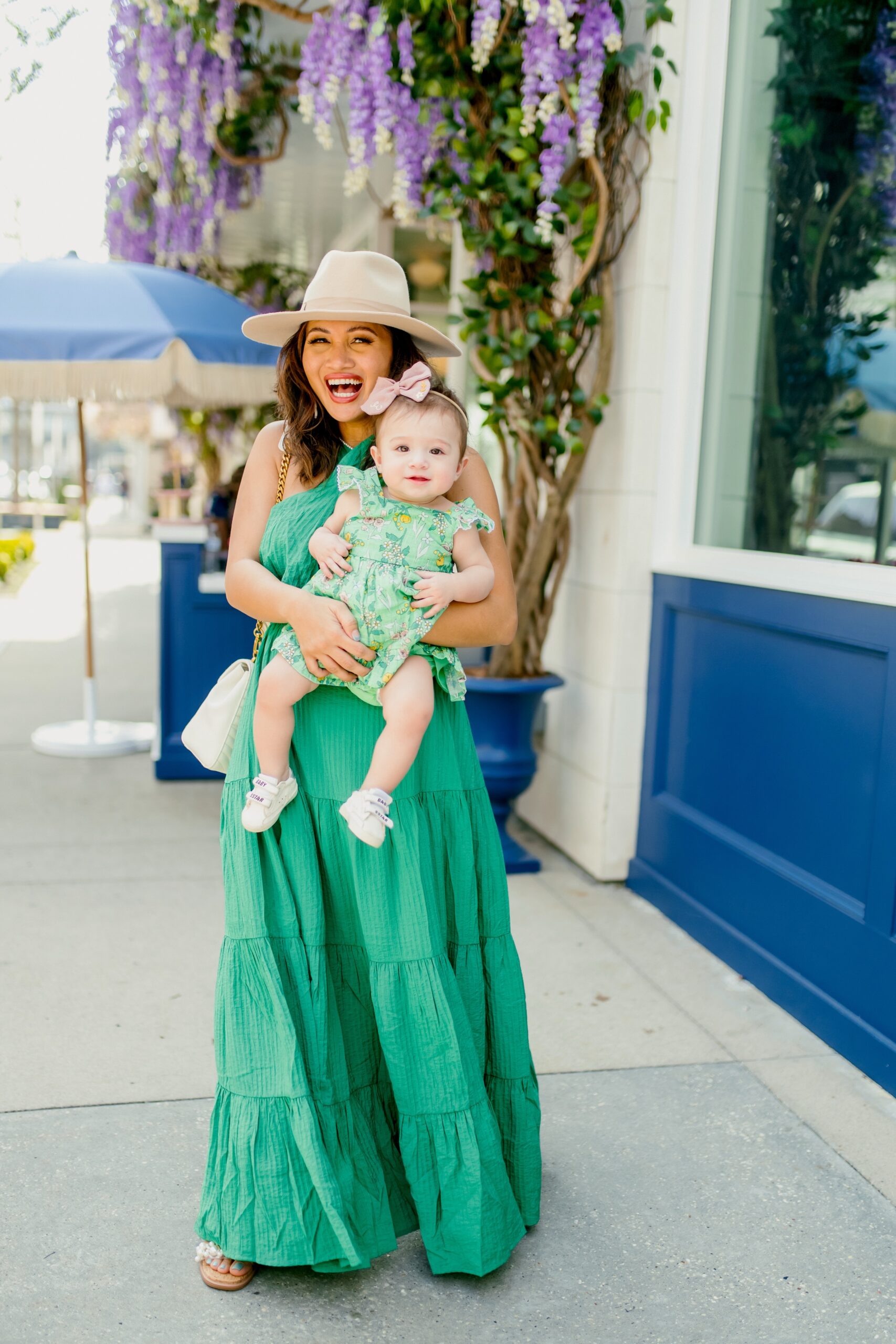 mommy and me fashion, mommy and me outfits, green dresses, spring dress, spring outfit 