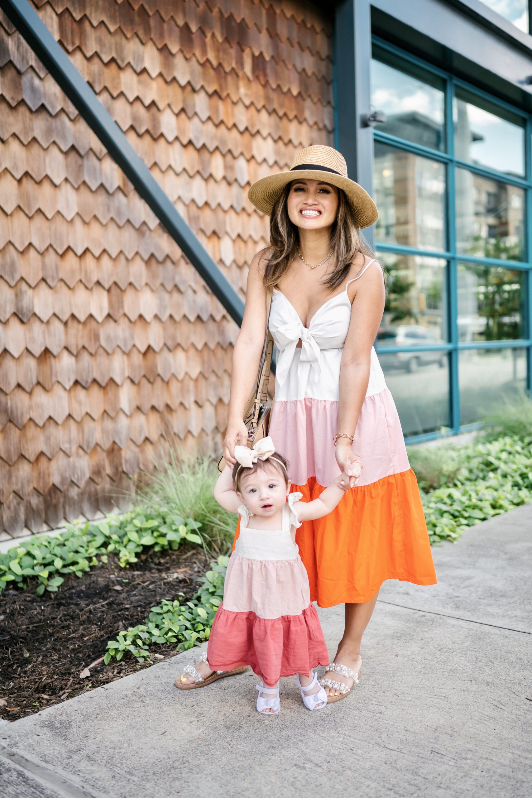 mommy and me, dresses, summer outfit, color block dresses