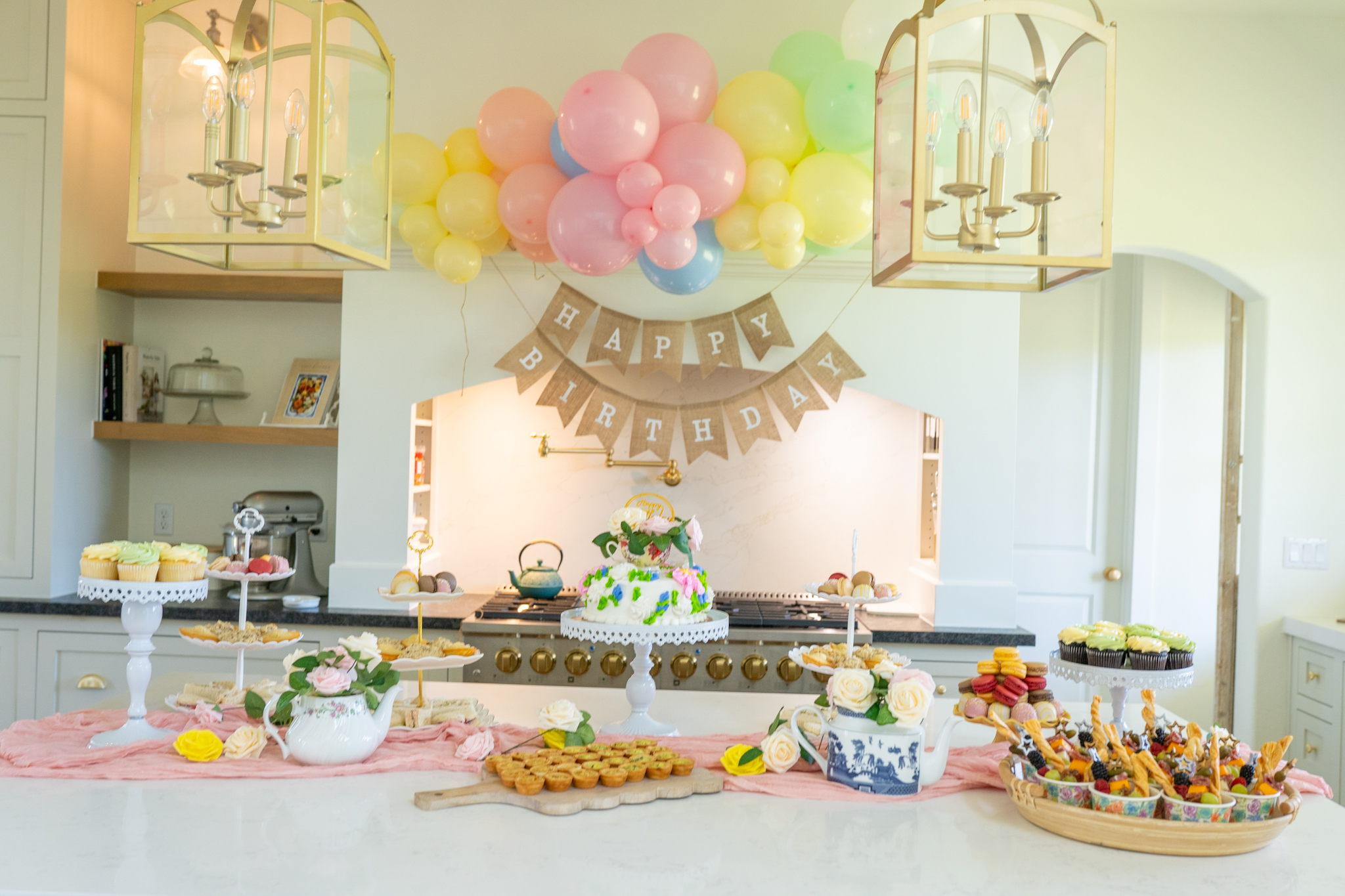 tea party for two, food display, birthday party decor 