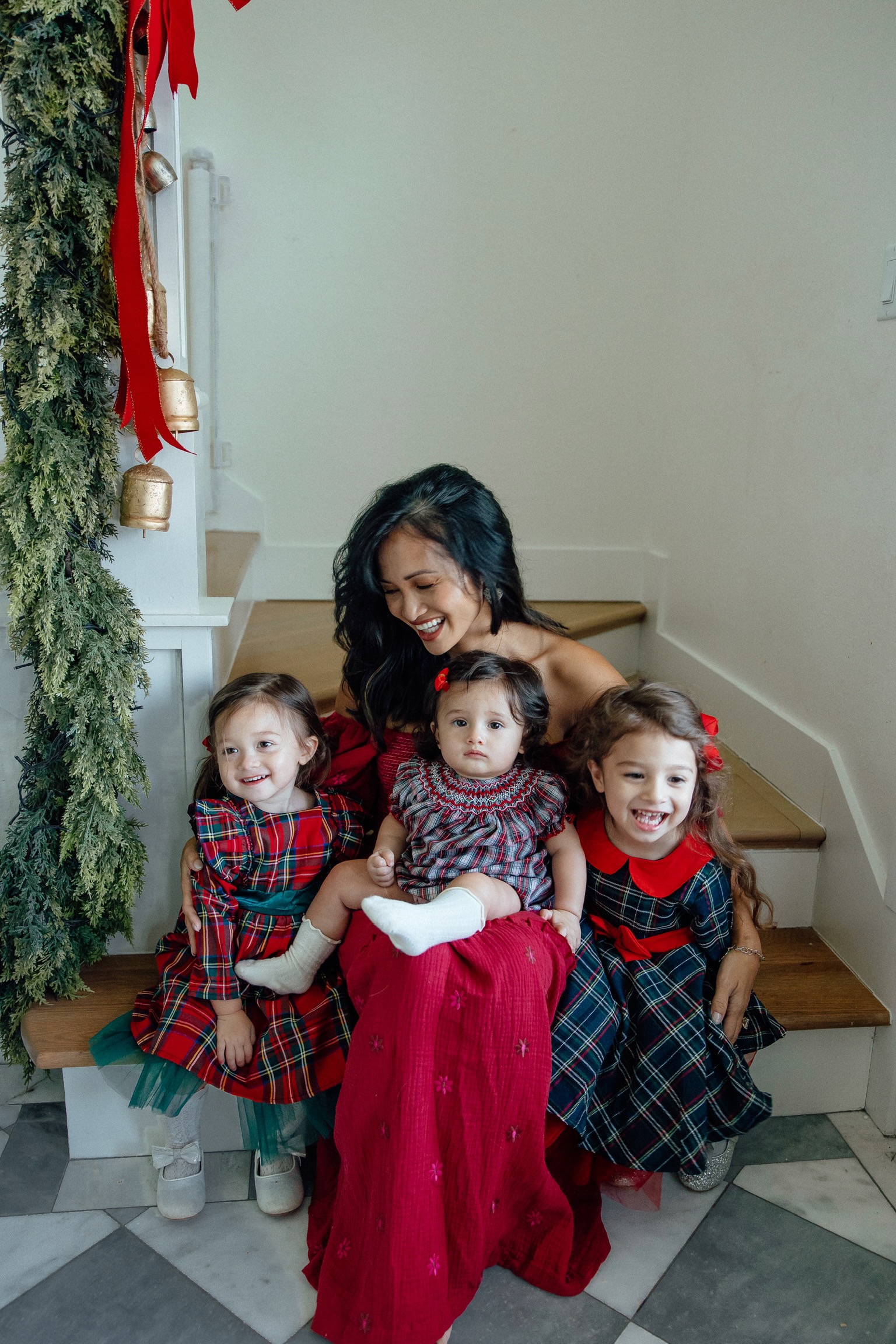 mommy and me Christmas photoshoot, girls Christmas dresses